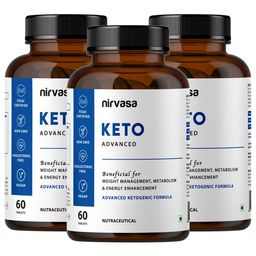 Nirvasa Keto Advanced,  60 tablet(s)  Unflavoured (Pack of 3) -86