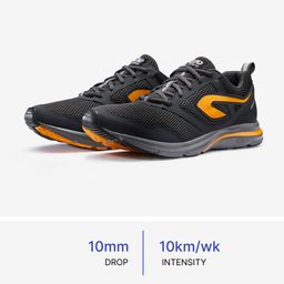 RUN ACTIVE Lightweight Cushioned Men Running Shoes UPTO 10 km/wk - Black Orange-picture-25