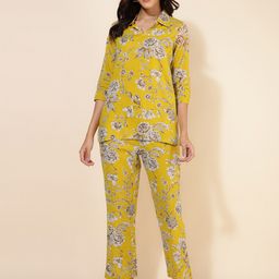 Janasya Printed Pure Cotton Top With Trouser-image-13