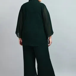 PrettyPlus by Desinoor.com Women Plus Size Embellished Tunic with Palazzos image 4