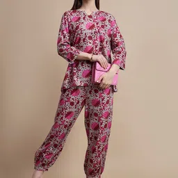 all about you Batik Printed Top With Trousers Co-Ords-image-80