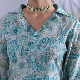 Advya Printed Lapel Collar Tunic & Trousers image 3