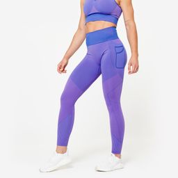 Women's Seamless Leggings - Blue/Pink-image-5