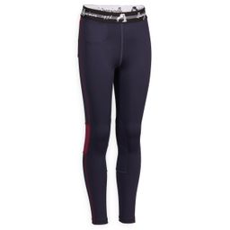 Kids' Horse Riding Jodhpurs 100 Light - Navy Blue/Plum-image-15