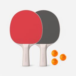 Set of 2 Durable Bats + 3 Table Tennis Balls - Set PPR 100-8