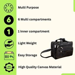 generic Canvas Tool Bag with 7 Pockets, Portable Storage Organiser for Tools image 2