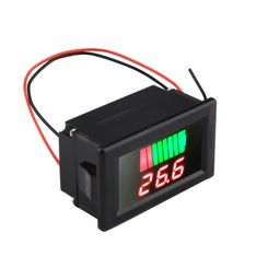 Red 12-60V Dual Display Automatic Identification Waterproof Voltage Meter image 1