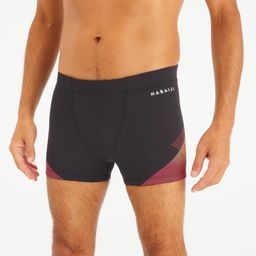 Men's Swimming Boxer 500 Fiti Quick-Dry & Comfortable Black Tria Red-image-78
