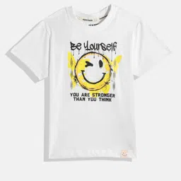 Happy Faces Boys Pure Cotton Typography & Graphic Printed T-shirt-picture-45