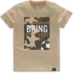CODEZ Boys Multicoloured Typography 2 Printed Applique T-shirt image 2