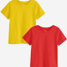 BonOrganik Girls Pack Of 2 Cotton T Shirts-picture-1