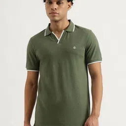 United Colors of Benetton Men Solid Polo Collar Cotton T-shirt-picture-18