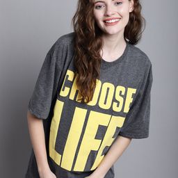 DOOR74 Typography Printed Longline Oversized Cotton T-shirt-5