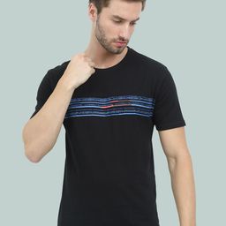 REYA Men Black Round Neck Cotton T-Shirt-image-84