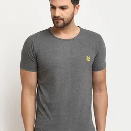 VIMAL JONNEY Men Grey Cotton T-shirt-image-96