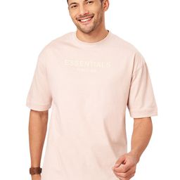 ZU Typography Printed Round Neck Half Sleeve Cotton Oversized T-shirt-image-80