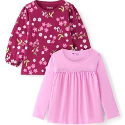 Honeyhap Girls Floral 2 Printed Pockets T-shirt-54