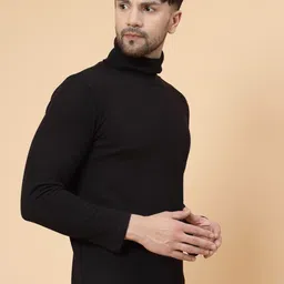 Rigo Self Design High Neck Cotton T-shirt-image-28