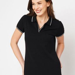 Wear Your Opinion Women Solid Polo Collar T-shirt-54