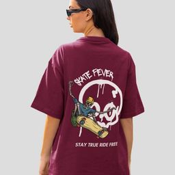 Slenor Typography Printed Drop-Shoulder Sleeves Oversized Cotton T-shirt-image-101