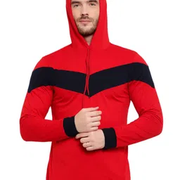 GLITO Striped Hooded Cotton T-shirt-image-11