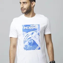 Celio Mumbai Indians Printed Knitted Cotton T-Shirt-image-99