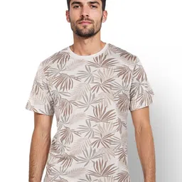 Celio Men Floral Printed Round Neck Cotton T-Shirt-picture-39