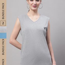 mack jonney VIMAL JONNEY Pack Of 2 V-Neck Gym T-shirt-picture-34