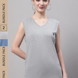 mack jonney VIMAL JONNEY Pack Of 2 V-Neck Gym T-shirt-picture-38