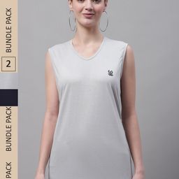 VIMAL JONNEY Pack Of 2 V-Neck Gym T-shirt-image-49