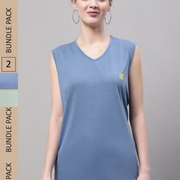 VIMAL JONNEY Pack Of 2 V-Neck Dri-FIT T-shirt-image-47