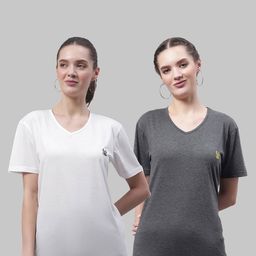 VIMAL JONNEY Pack of 2 V- Neck Cotton T-shirt-image-16