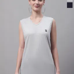 VIMAL JONNEY Pack Of 2 V-Neck Sleeveless Cotton T-shirt-image-62