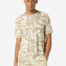 R&B Men Floral Printed Round Neck Cotton T-shirt-image-60