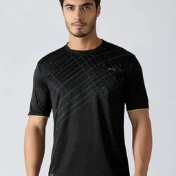 Black Panther Men Striped Round Neck T-shirt-image-89