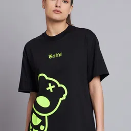 GRIFFEL Graphic Printed Drop-Shoulder Sleeves Cotton Oversized T-shirt-image-57