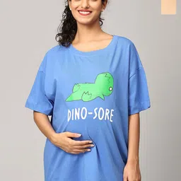 The Mom Store Women 2 Printed V-Neck Extended Sleeves Pockets T-shirt-image-91