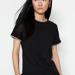 Trendyol Embroidered Pure Cotton T-shirt-picture-17