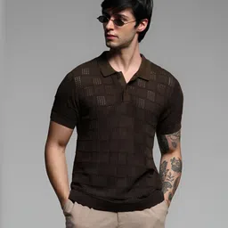 Jack & Jones Men Printed Polo Collar Cotton Tshirt-image-42