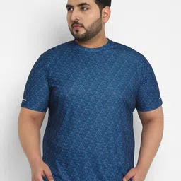 Sztori Plus Size Active Wear Geometric Printed T-shirt-image-70