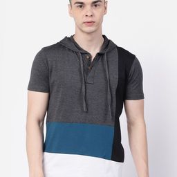 Kalt Colourblocked Hooded T-shirt-picture-27