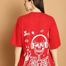 Fabflee Oversized Typography Printed Drop Shoulder Sleeves Cotton Casual T-shirt-image-55