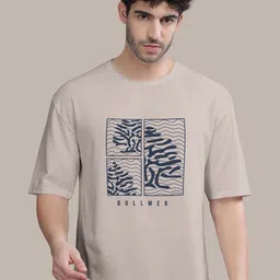 BULLMER Graphic Printed Oversized Cotton T-shirt-image-4