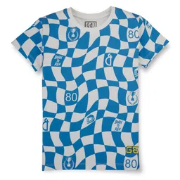 Gini and Jony Boys Checked Cotton T-shirt-image-49