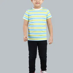 3PIN Boys Striped Round Neck Short Sleeves Cotton T-shirt-image-14