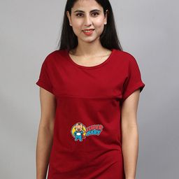 SillyBoom Graphic Printed Extended Sleeves Maternity T-shirt-image-58