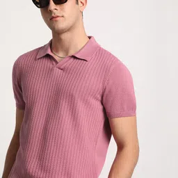 THE BEAR HOUSE Men Striped Regular Fit Cotton Polo Collar T-Shirt-image-58