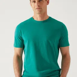 Marks & Spencer Round Neck Pure Cotton Casual T-shirt-image-98