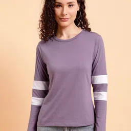 MINT STREET Striped Round Neck Pure Cotton T-shirt-picture-44