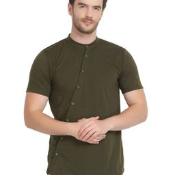 GLITO Henley Neck Cotton Casual T-Shirt-image-27